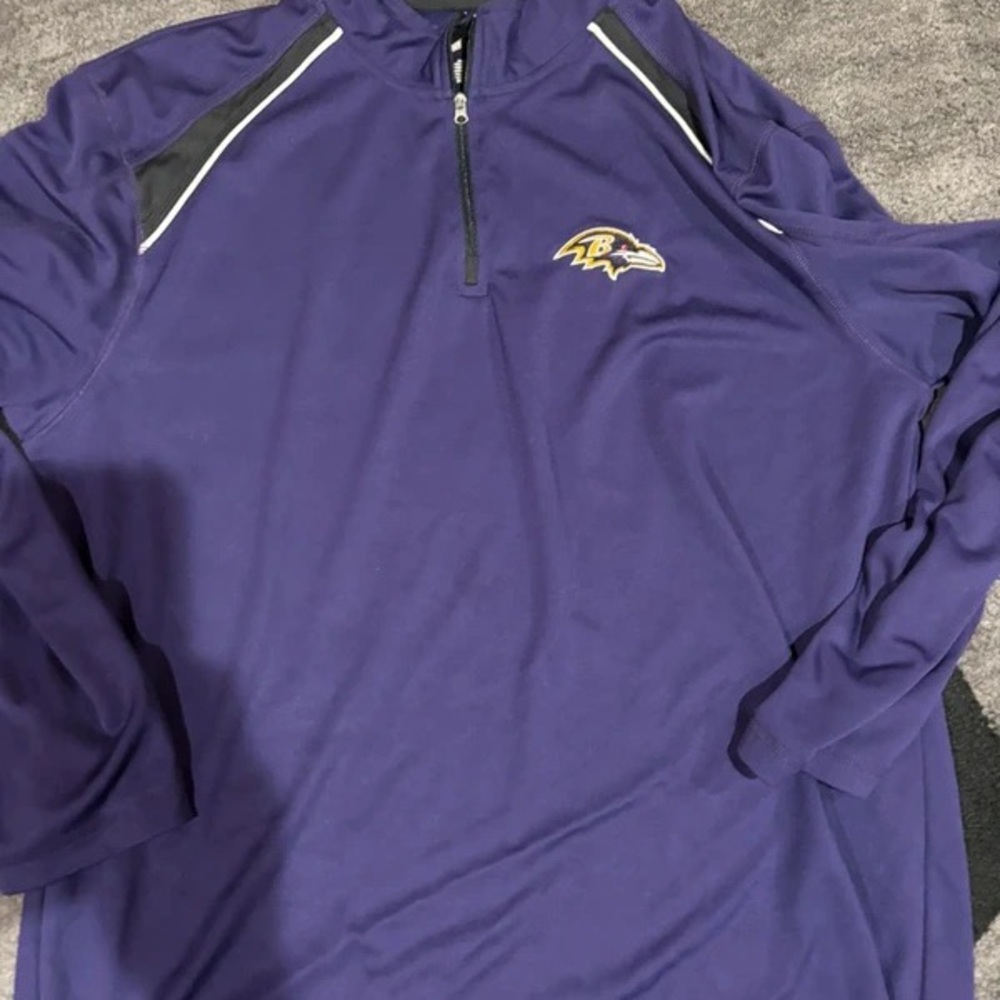 Team Apparel Black and Purple NFL Quarter-Zip Pullover - Picture 2 of 4